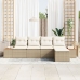 Juego de Sofá de Jardín de 5 Piezas con Cojines Beige Ratán Sintético Acacia