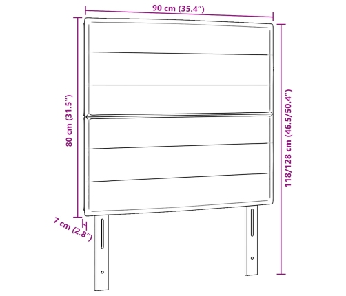 Cabecero  Negro Tela 90 cm Cabecero Rectangular Moderno