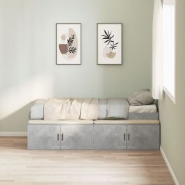 Marco de cama  gris concreto 75x190 cm