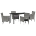 Set de Jardín de 5 Piezas  Gris Ratán Poliéster