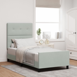 Estructura de Cama Gris Claro 90x190 cm Terciopelo
