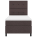 Cama con Somier y Colchón Marrón Oscuro 90x200 cm de Tela