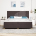 Cama con Box Spring  Marrón Oscuro 200x200 cm Tela