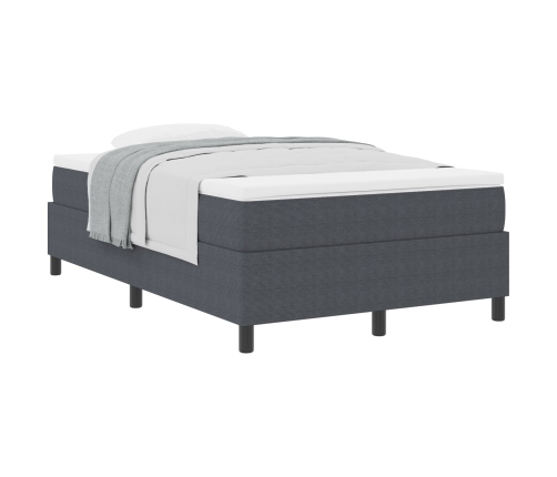 Cama con Box Spring y Colchón Gris Oscuro 120x200 cm Tela de Corduroy