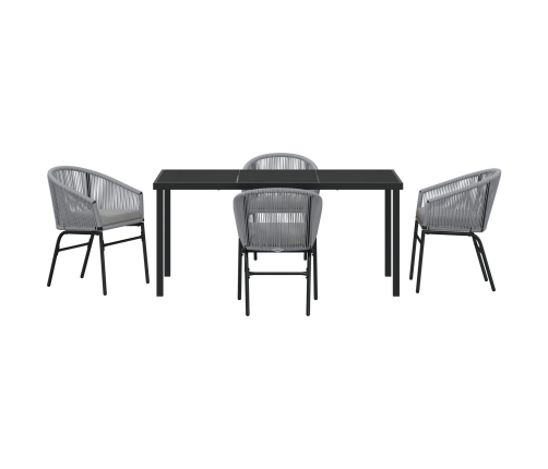 Set de comedor de jardín  de 5 piezas en gris ratán