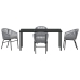 Set de comedor de jardín  de 5 piezas en gris ratán