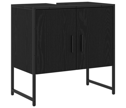 Gabinete de Fregadero de Baño  Roble Negro 60x33x60 cm Madera de Calidad