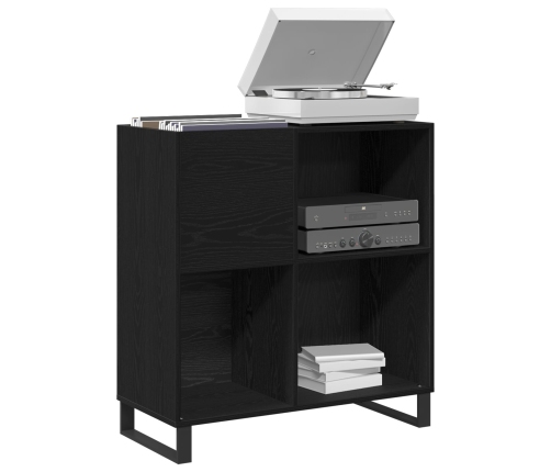 Armario de Discos  Roble Negro 84.5x38x90 cm Madera de Calidad