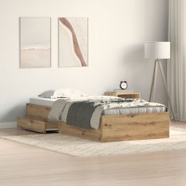 Estructura de Cama  Artisan Roble 90x190 cm Madera Elaborada