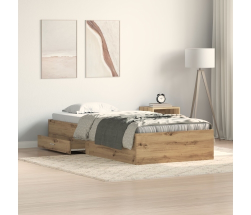 Estructura de Cama  Artisan Roble 90x190 cm Madera Elaborada