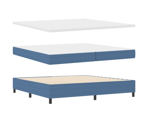 Cama con Somier de  Azul 200x200 cm Tela de Pana