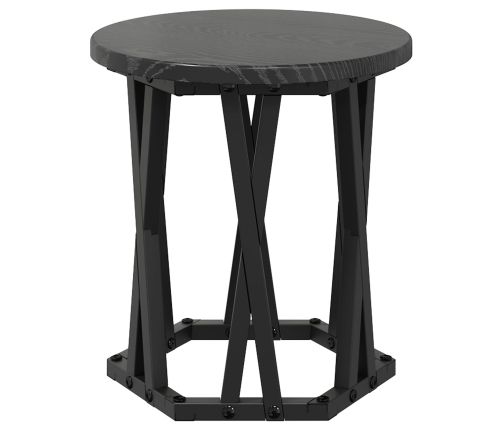 Mesas Laterales Apilables  3 pcs Negro Madera de Roble Ingenierizada