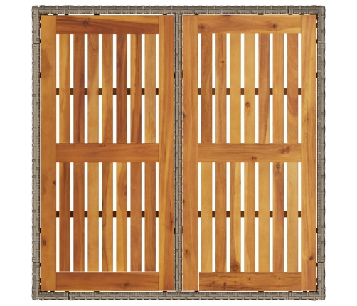 Juego de Comedor de Jardín de 3 Piezas con Cojines Gris Poliratán