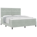 Cama Box Spring  con colchón Gris Claro Super King Terciopelo