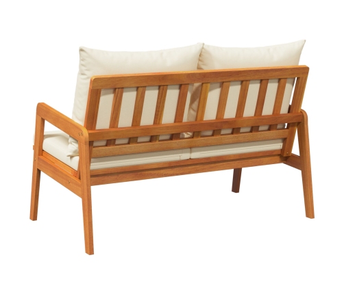 Banco de Jardín con Cojines 115x65x71 cm Madera Sólida de Acacia