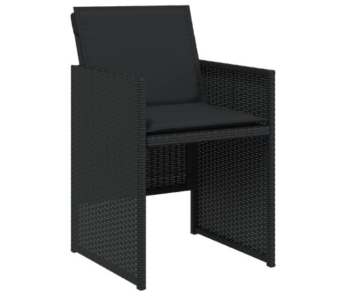 Conjunto de comedor de jardín de 5 piezas con cojines Ratán negro