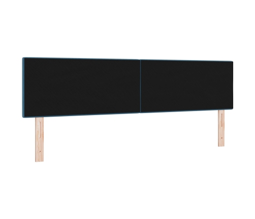 Cabecero de  con botones, tapizado en terciopelo azul oscuro, 180 cm