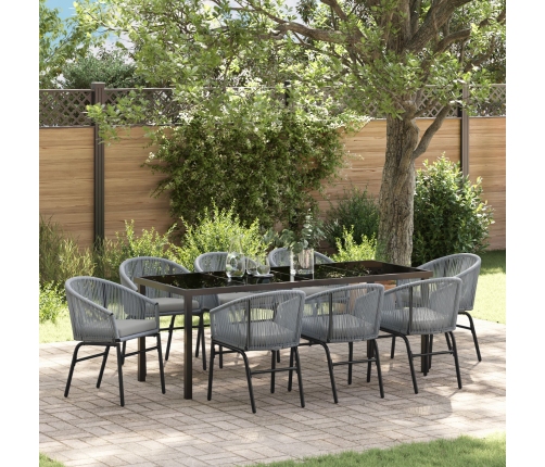 Set de Comedor Jardín  de 9 piezas Gris Poliratán