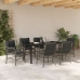 Set de Comedor de Jardín de 7 Piezas  con Cojines de Poliratán Gris