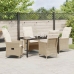 Set de Comedor de Jardín de 5 Piezas con Cojines Beige Rattán Poliéster