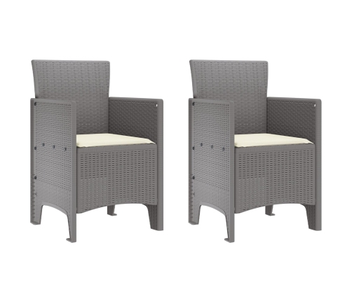 Silla de Jardín  Conjunto de 2 Gris claro y crema Polipropileno