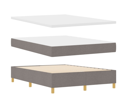 Cama con somier y colchón  Taupe 140x200 cm Tela