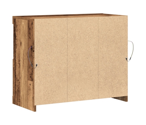 Aparador  con Luces LED Madera Vieja 81x37x67 cm