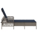 Tumbona de Sol Gris PE Rattan 157 x 55 x 92 cm Plegable