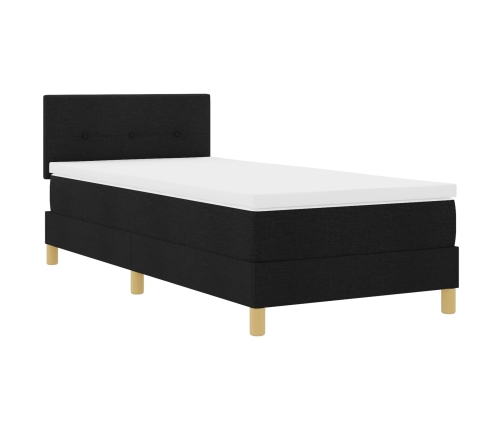 Cama con Somier  con Colchón Negra 100x200 cm Tela