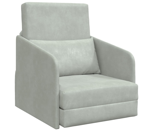 Sofá Cama de Piso 2 en 1 Gris Claro 65x80x83 cm Terciopelo
