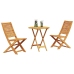 Juego de Bistro Plegable de 3 Piezas en Madera Maciza de Acacia