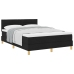 Cama Box Spring  con Colchón Negra 140x200 cm Tela