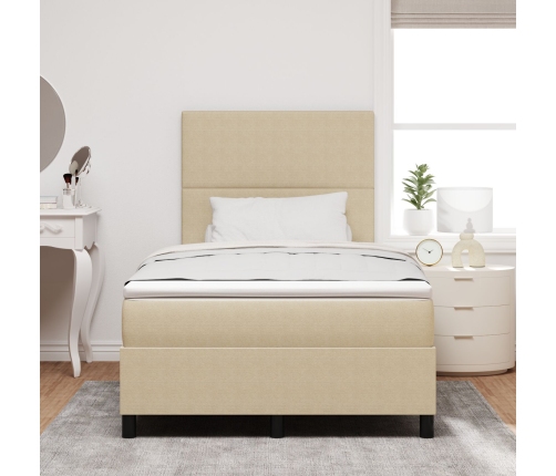 Cama con Somier  con Colchón y Luz LED Verde Gris 120x200 cm Tela de Corduroy