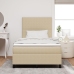 Cama con Somier  con Colchón y Luz LED Verde Gris 120x200 cm Tela de Corduroy