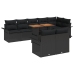 Conjunto de Comedor de Jardín de 9 Piezas con Cojines Negro Poliratán Acacia