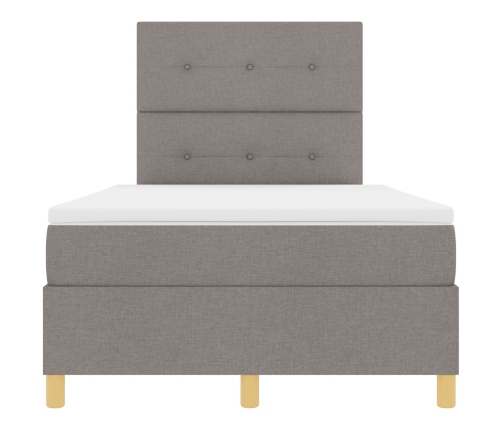 Cama con Box Spring y Colchón Taupe 120x200 cm Tela