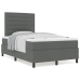 Cama con Box Spring  con Colchón Gris Oscuro 120x200 cm Tela