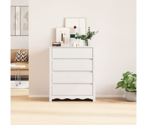 Cajonera  ""DRAMMEN"" Blanca 76,5x40x91 cm Madera Maciza de Pino