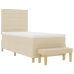 Cama con Somier  con Colchón y Banco Crema 90x200 cm Tela