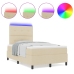 Cama con base  y colchón LED crema 120x200 cm tela