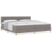 Cama Box Spring  con Colchón Taupe 200x200 cm Tela