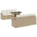 Conjunto de Sofá de Jardín de 7 Piezas con Cojines Beige Rattan