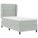 Cama con somier y colchón  Gris Claro 90x200 cm Terciopelo