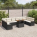 Conjunto de Comedor de Jardín de 11 Piezas con Cojines Mimbre Negro Poliratán Acacia