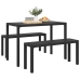 Juego de Comedor de Jardín de 3 Piezas de  en Acero y WPC Negro