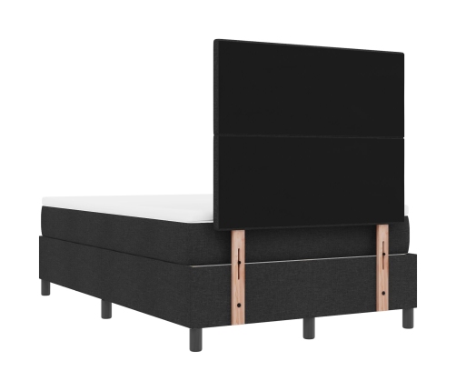 Cama con somier  con colchón y banco negro 120x200 cm tela