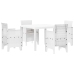 Set de Comedor de Jardín de 5 Piezas con Cojines Blanco Poliratán