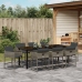 Conjunto de Comedor de Jardín de 9 Piezas con Cojines Gris Rattan PE