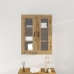 Gabinete Suspendido con Puertas de Vidrio Roble Artesanal 69.5x34x90 cm