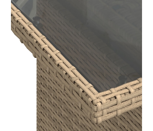 Conjunto de Sofás de Jardín de 9 Piezas con Cojines Beige de Ratán Polipropileno